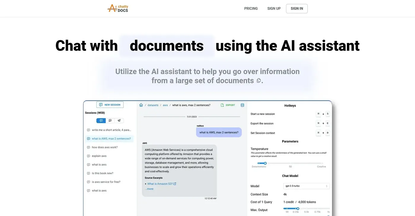 Screenshot of ChattyDocs