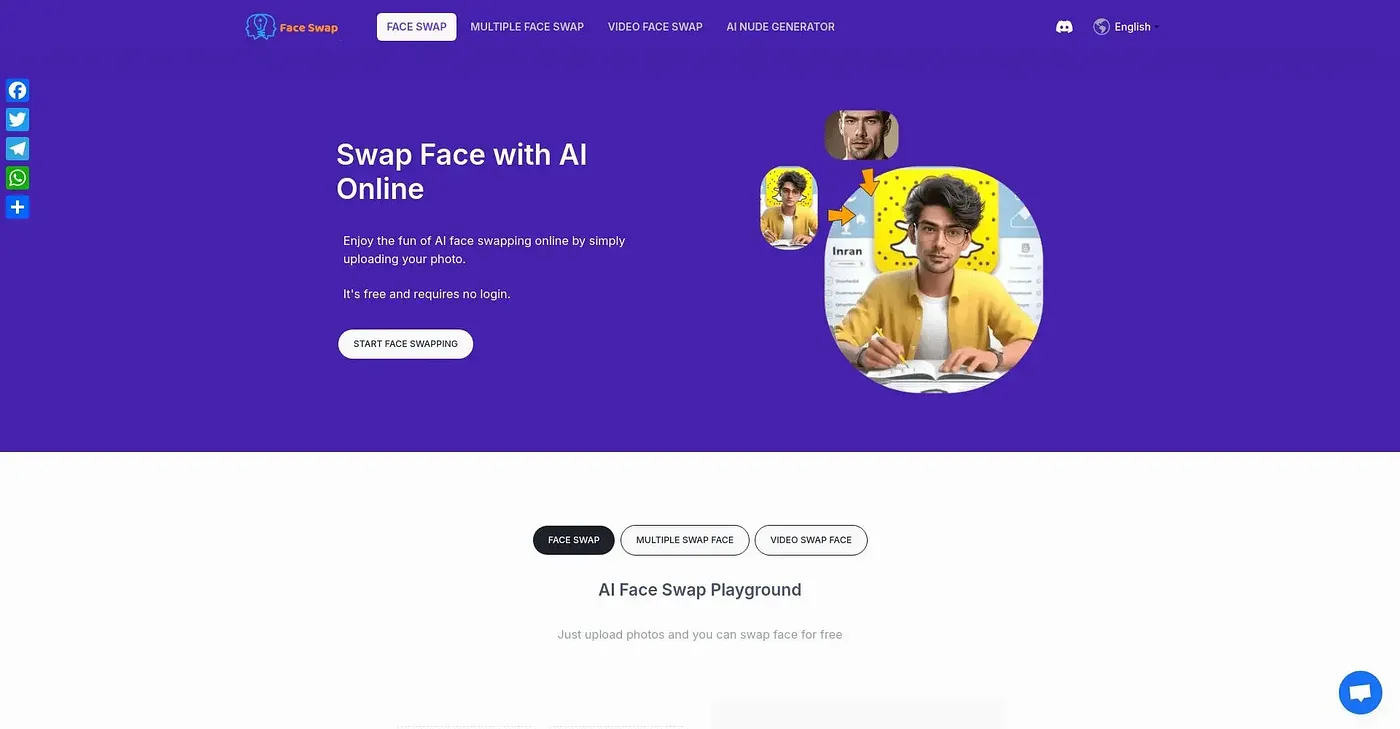 Screenshot of AI Face Swap