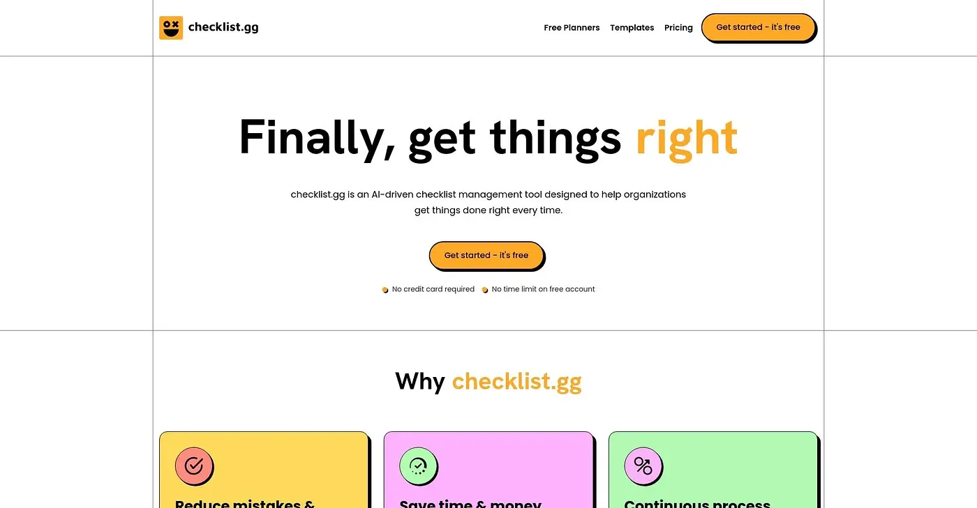 Screenshot of Checklist