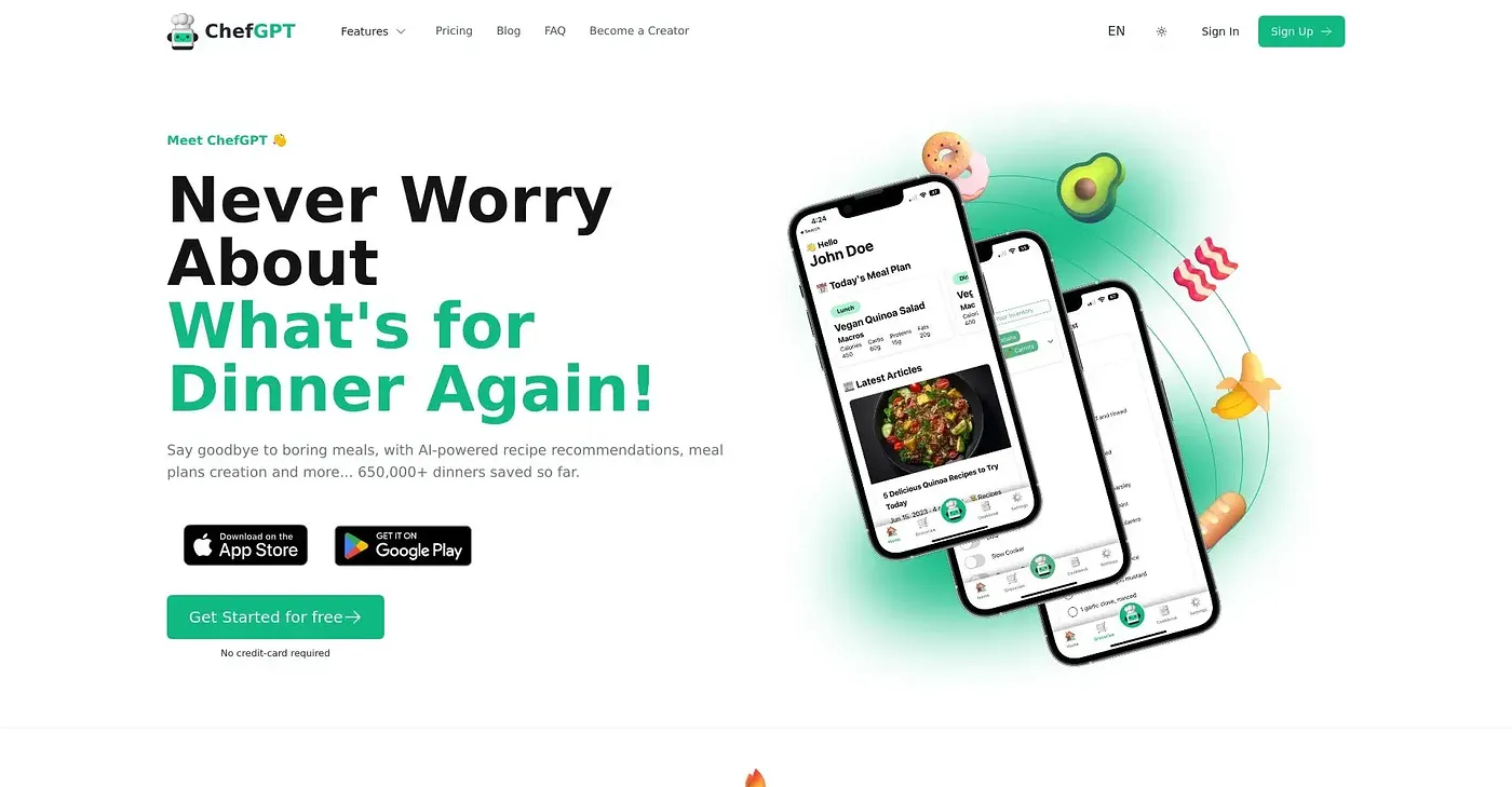 Screenshot of Chef GPT