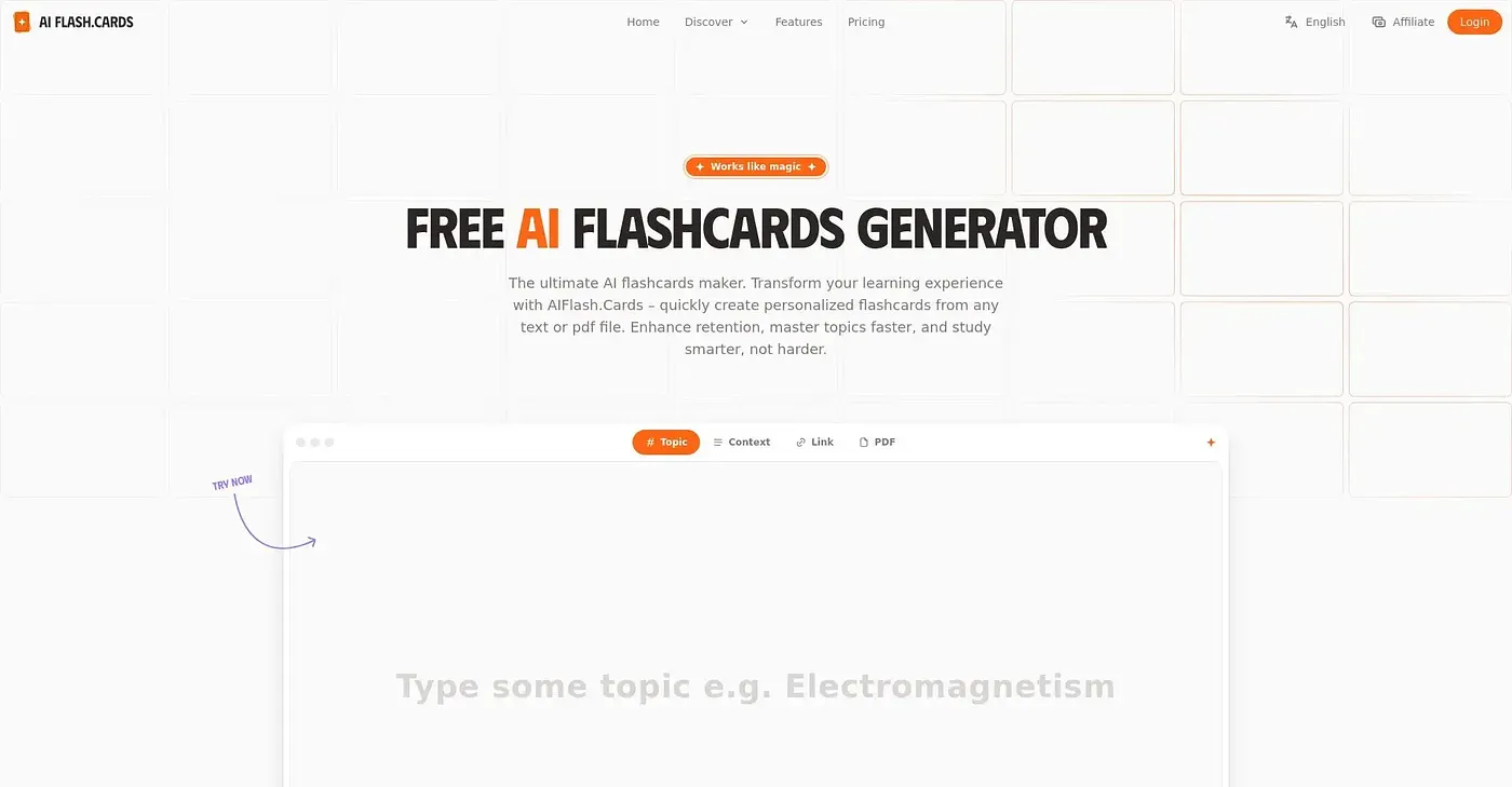 Screenshot of AI Flashcards