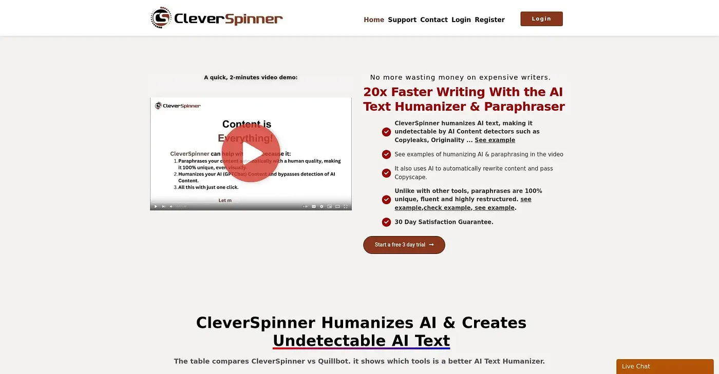 Screenshot of Clever Spinner