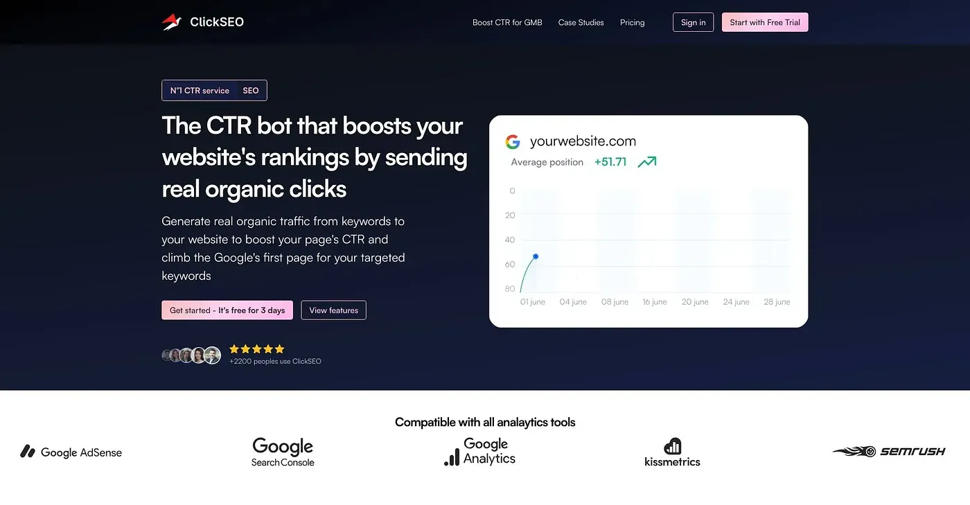 Screenshot of ClickSEO