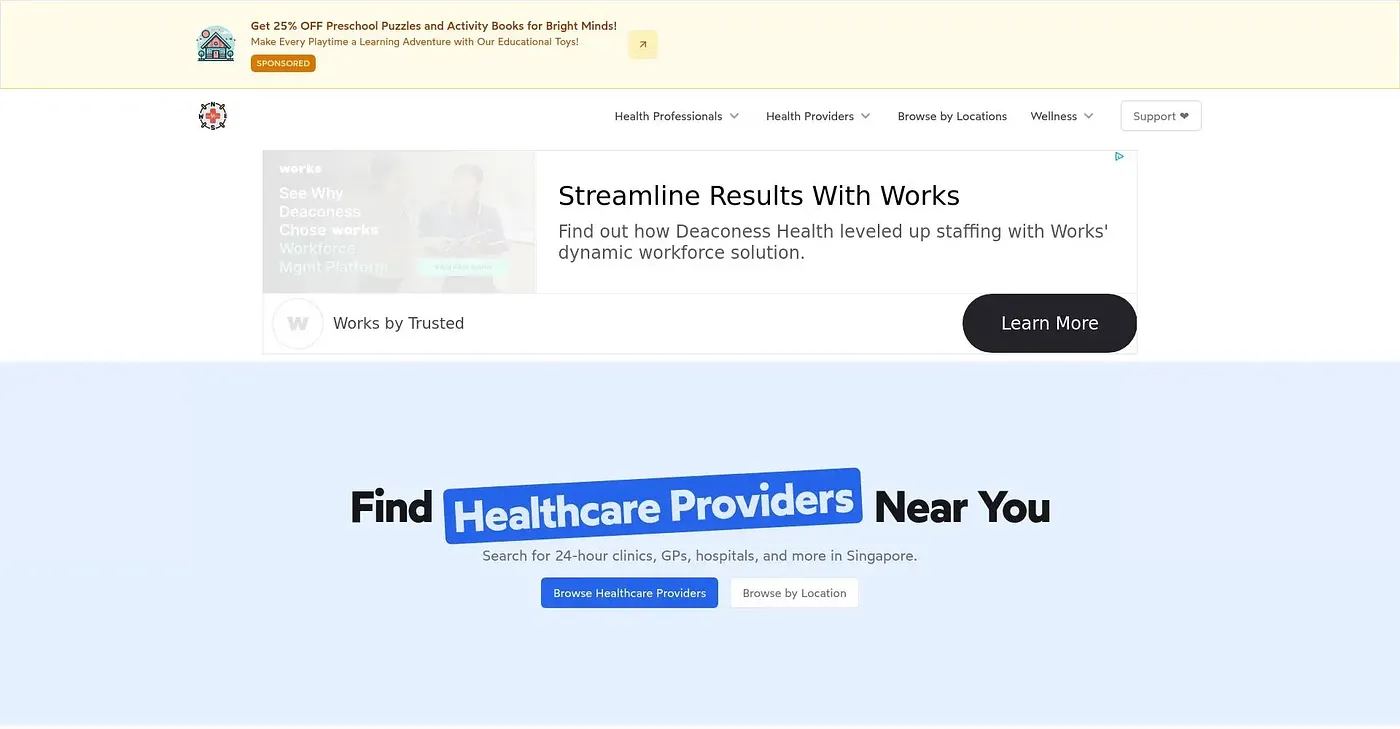 Screenshot of Clinic Geek