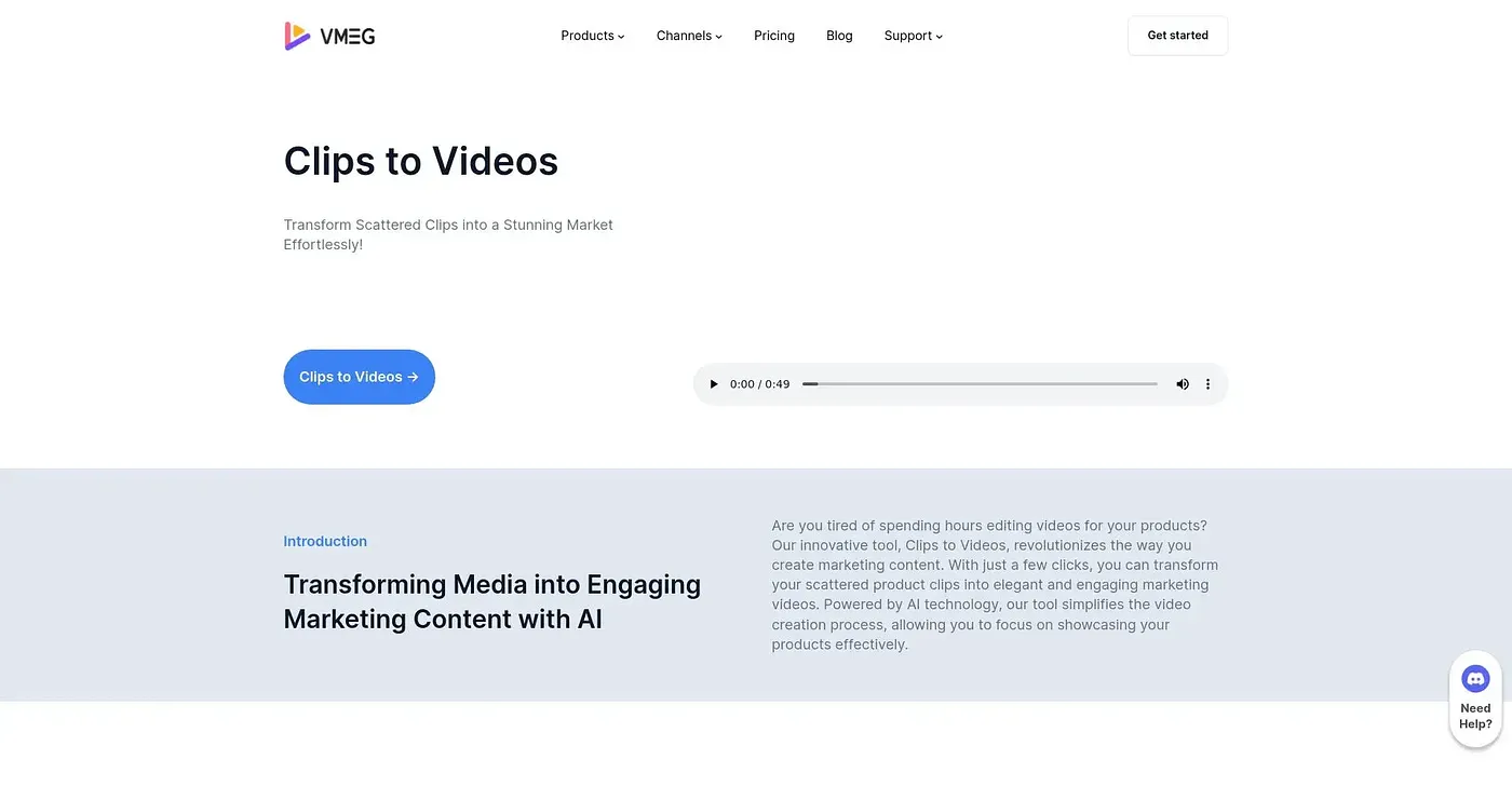 Screenshot of Clips To Videos