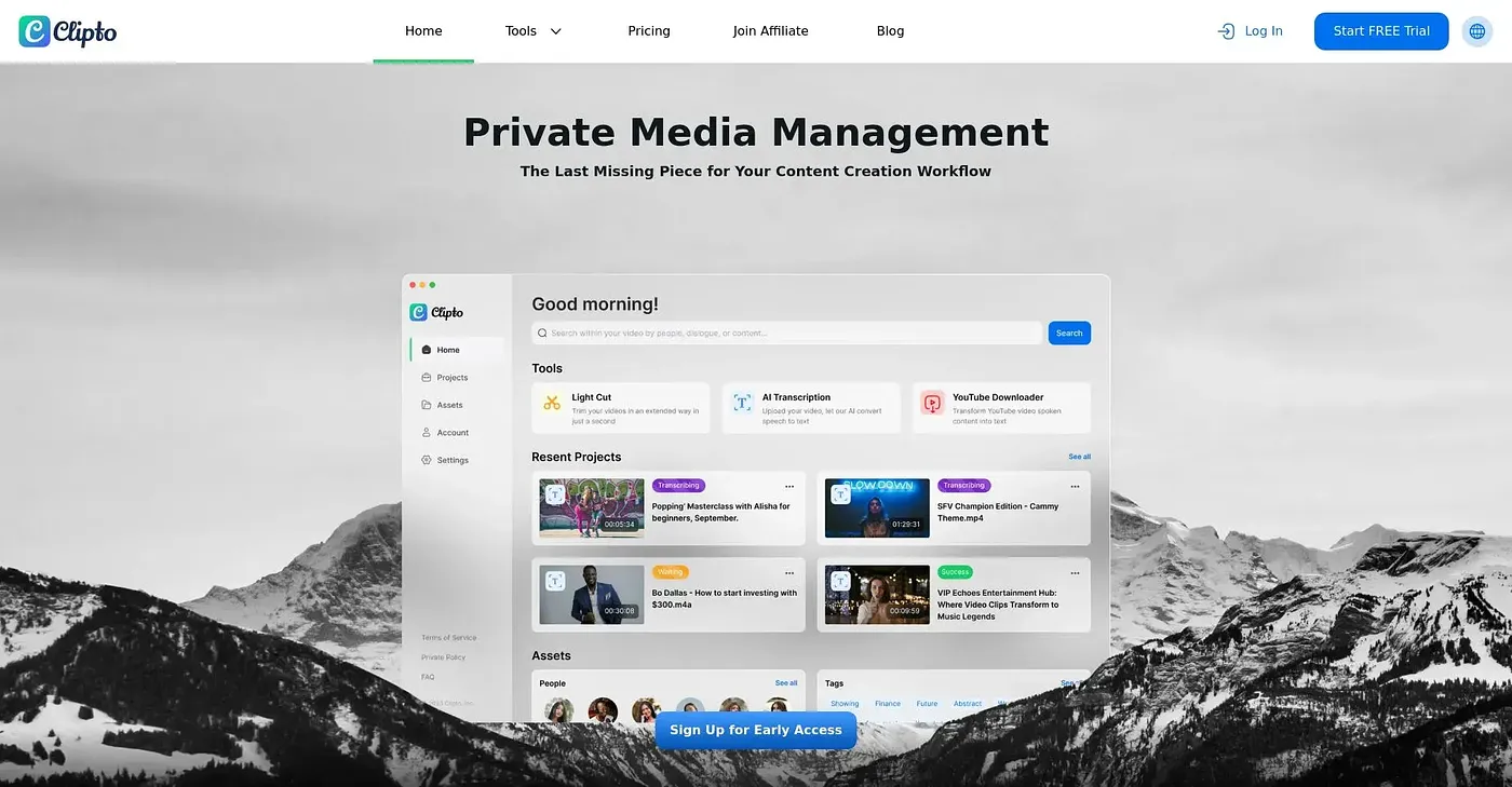 Screenshot of Clipto