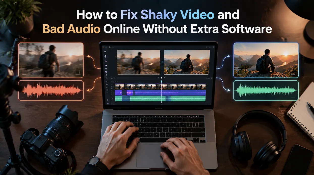 How to Fix Shaky Video and Bad Audio Online Without Extra Software