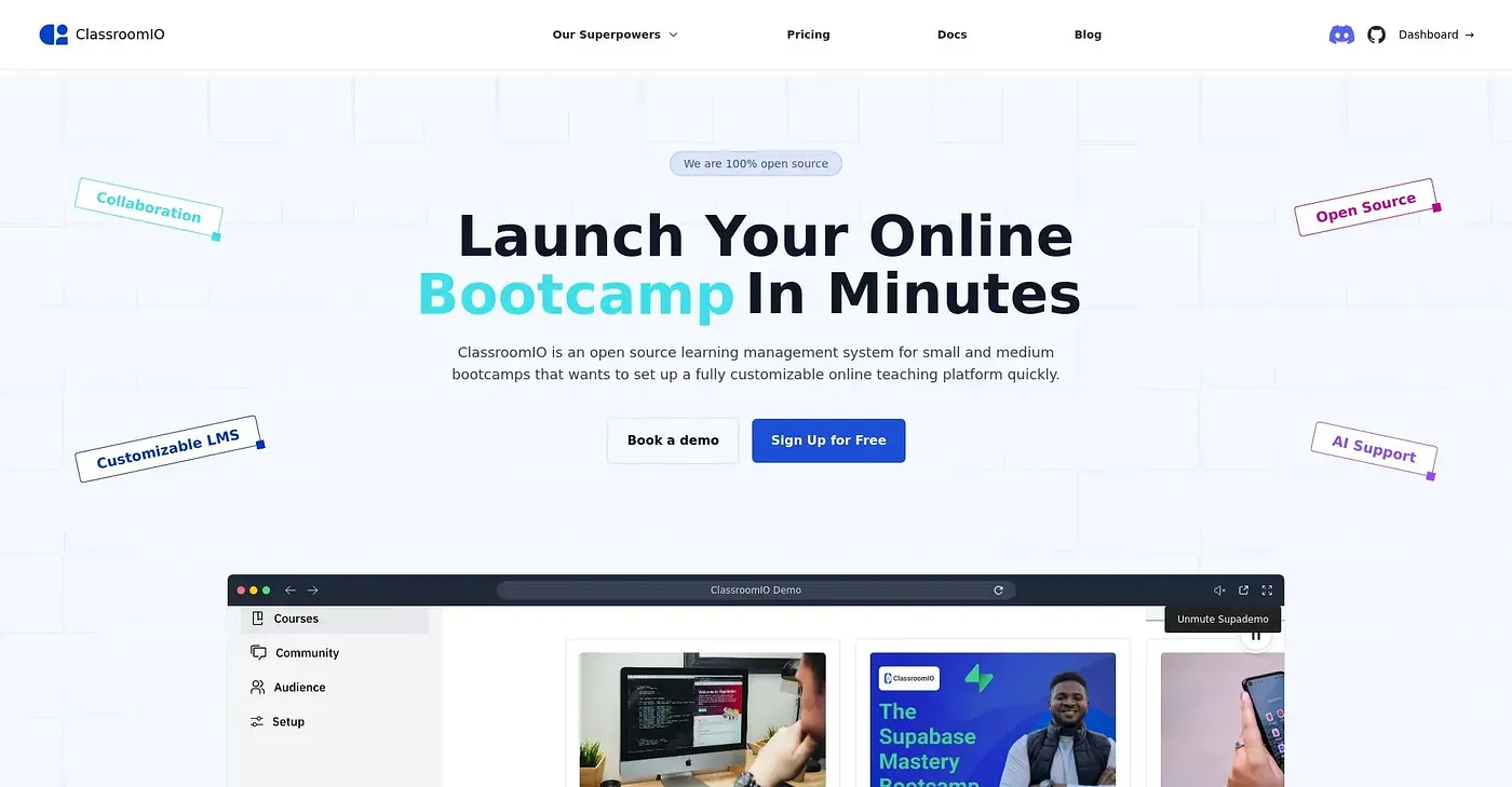 Screenshot of ClassroomIO