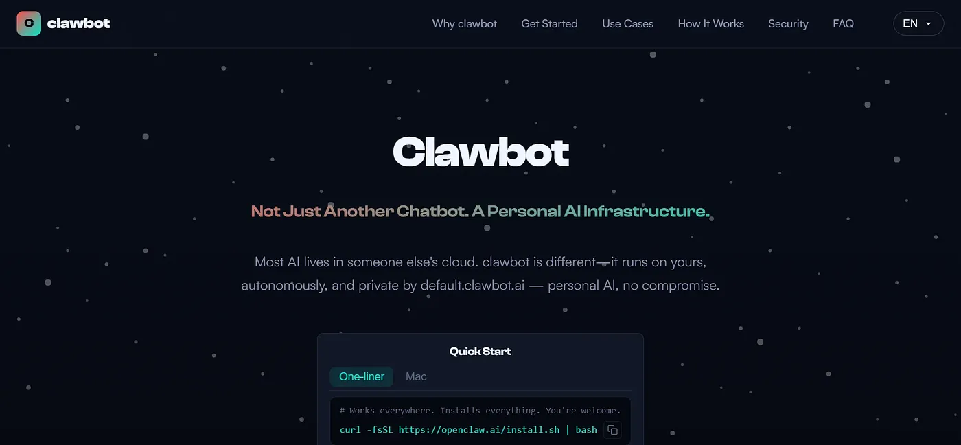 Screenshot of Clawbot