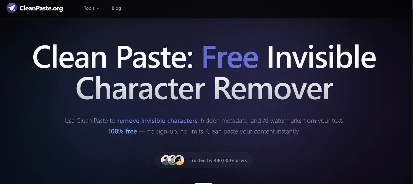 Screenshot of Clean Paste