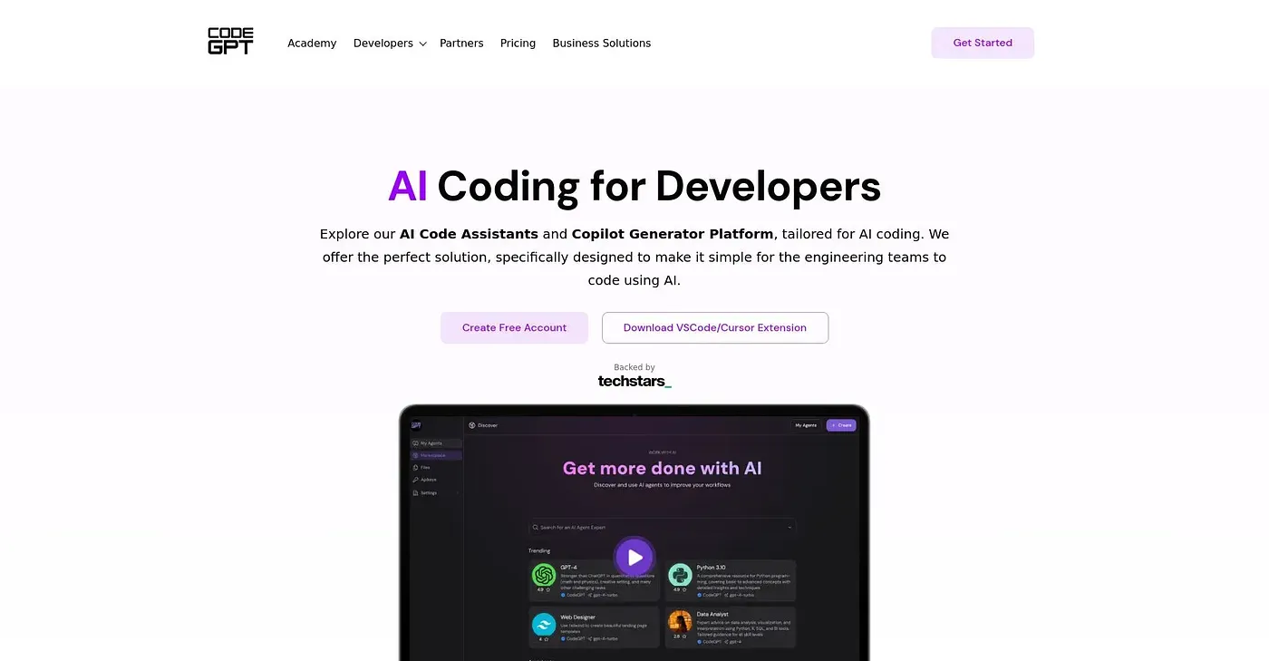 Screenshot of CodeGPT