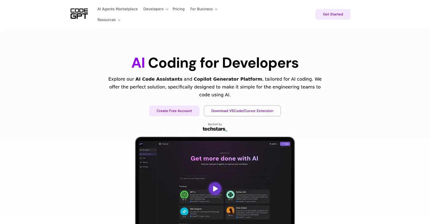 Screenshot of CodeGPT
