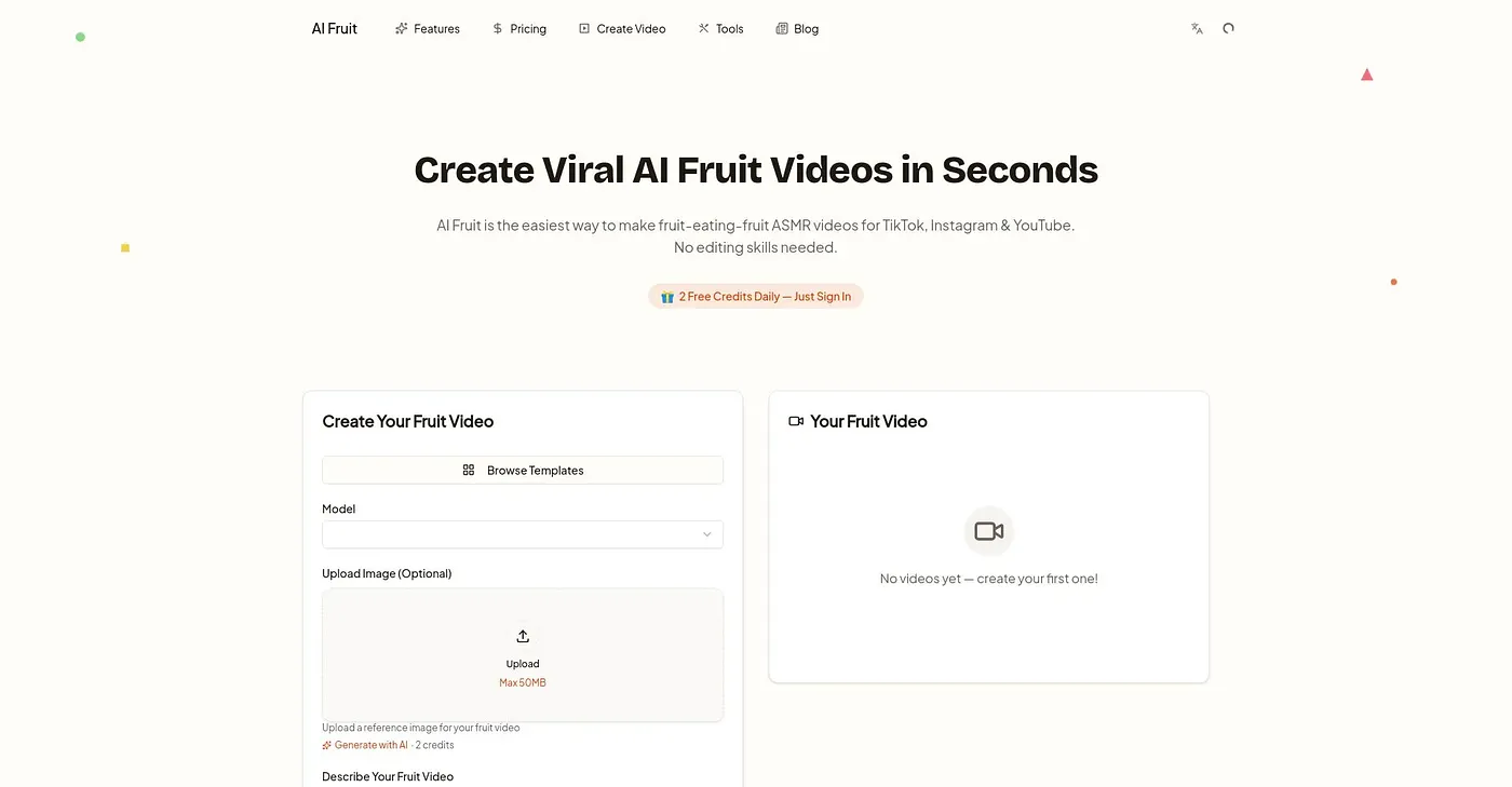 Screenshot of AI Fruit