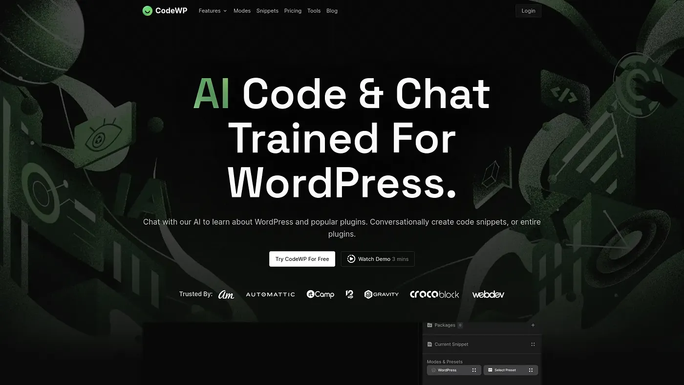 Screenshot of CodeWP