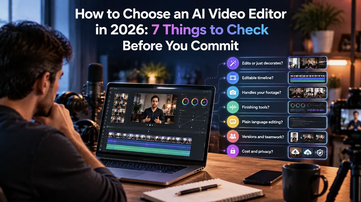 How to Choose an AI Video Editor in 2026: 7 Things to Check Before You Commit