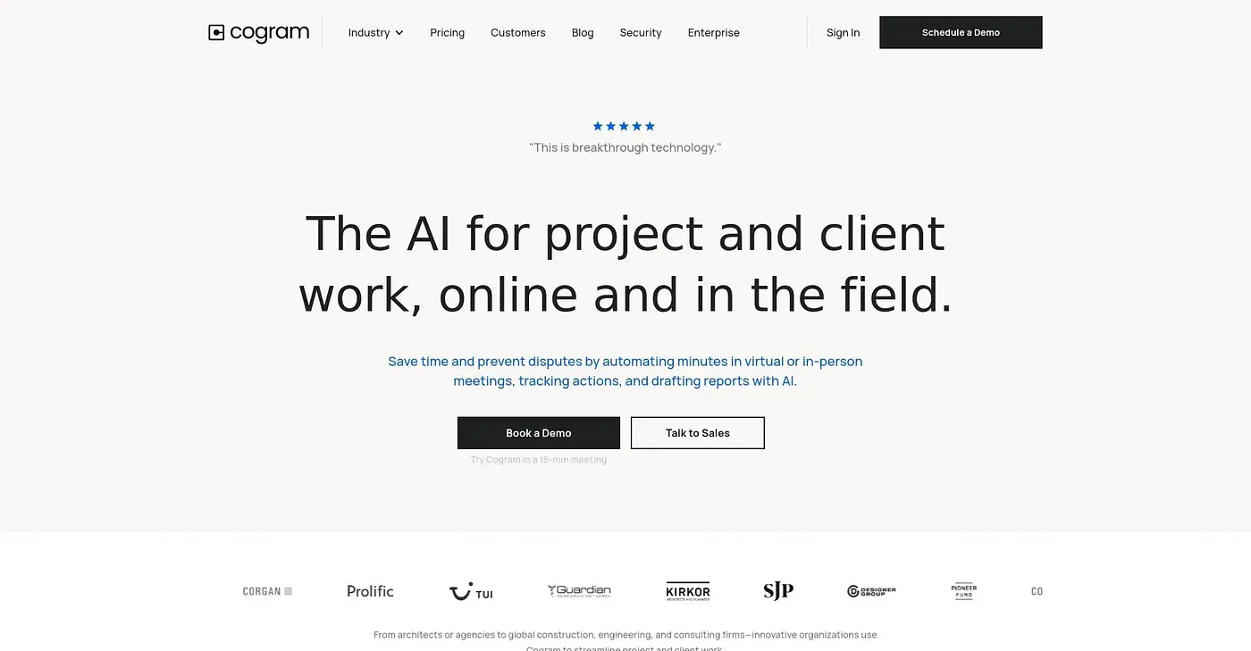 Screenshot of Cogram