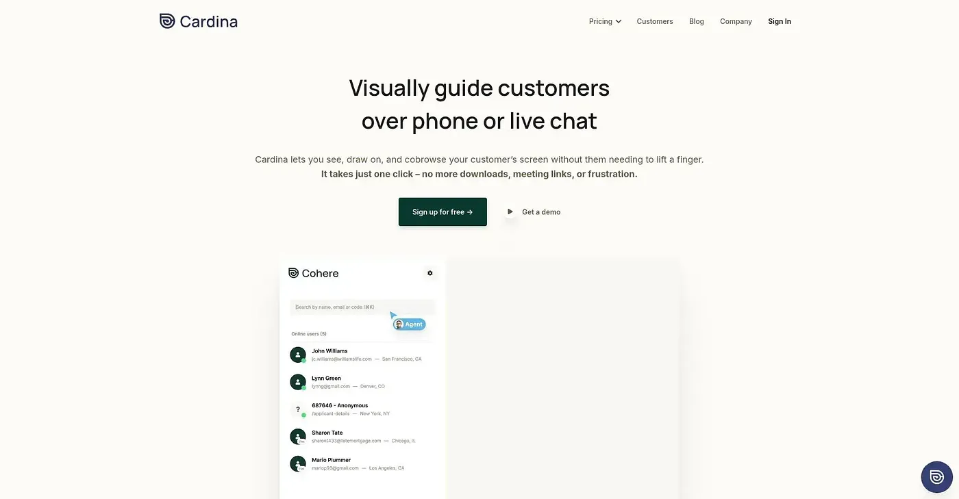 Screenshot of Cohere