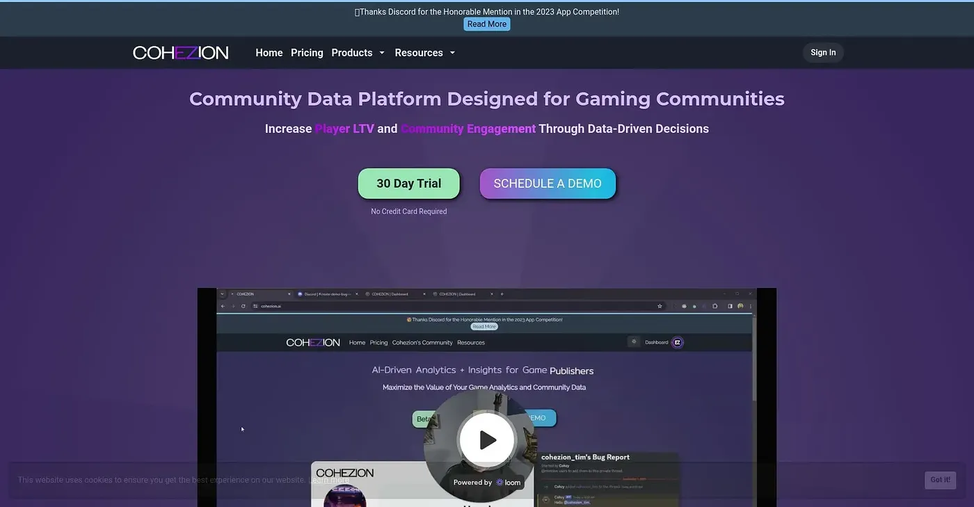 Screenshot of Cohezion AI