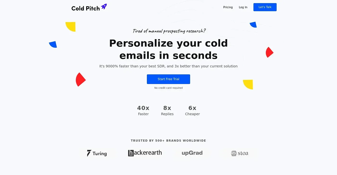 Screenshot of Cold Pitch