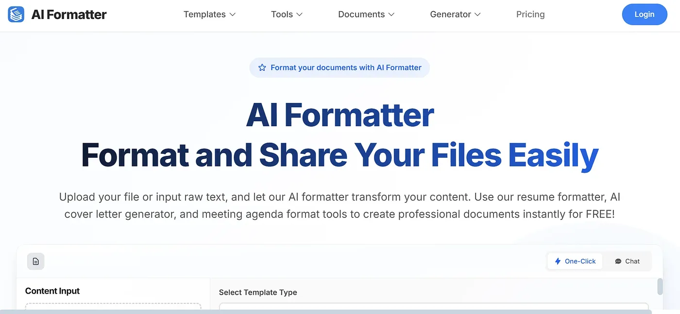 Screenshot of AI Formatter
