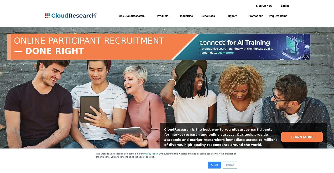 Screenshot of CloudResearch