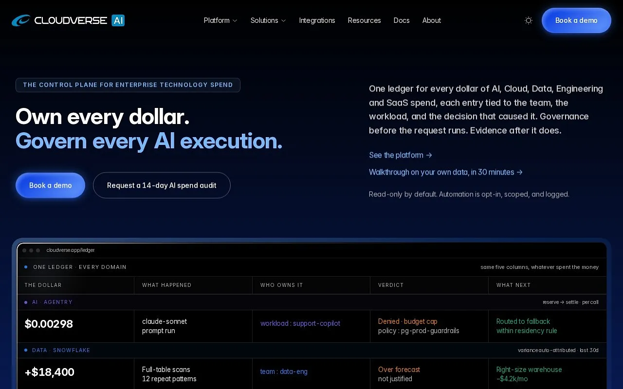 Screenshot of CloudVerse AI