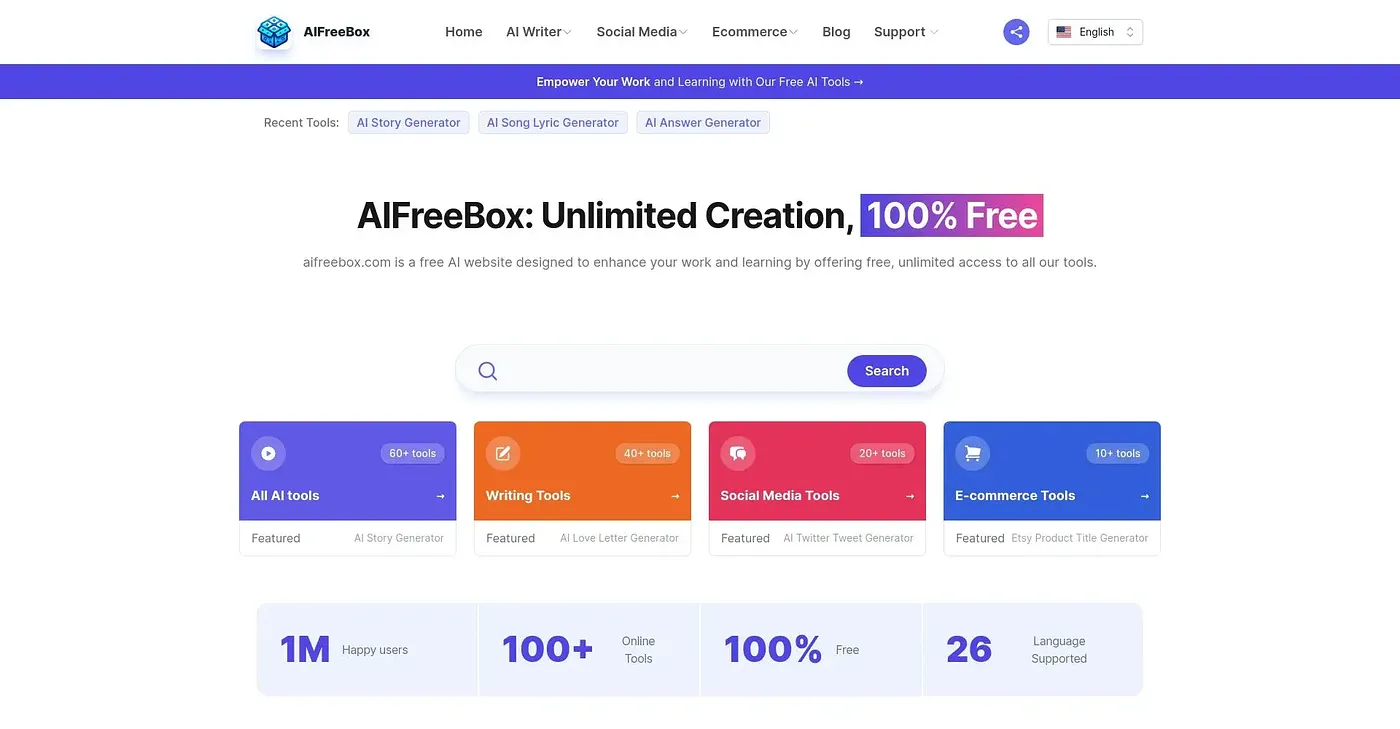Screenshot of AI Free Box
