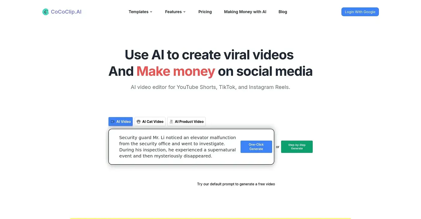 Screenshot of CocoClip AI