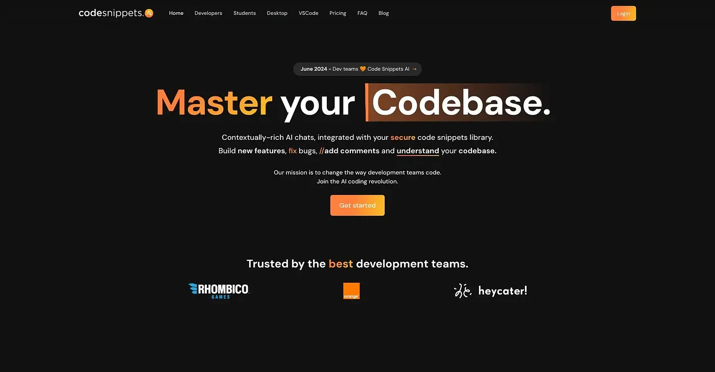Screenshot of Code Snippets AI