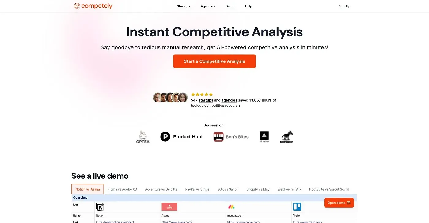 Screenshot of Competely