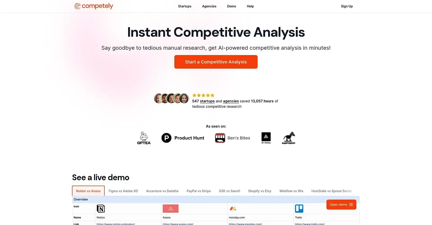 Screenshot of Competely