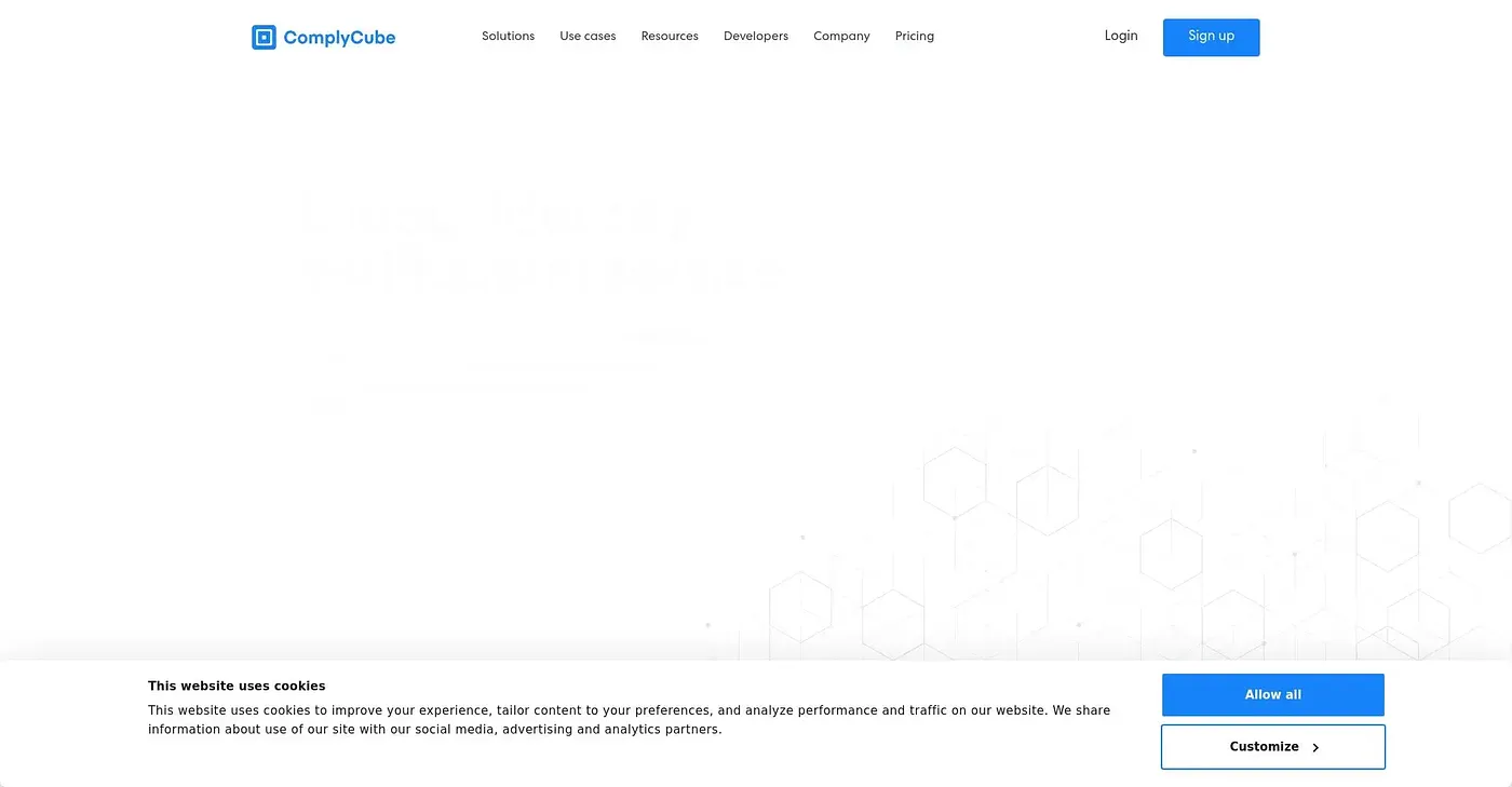 Screenshot of ComplyCube