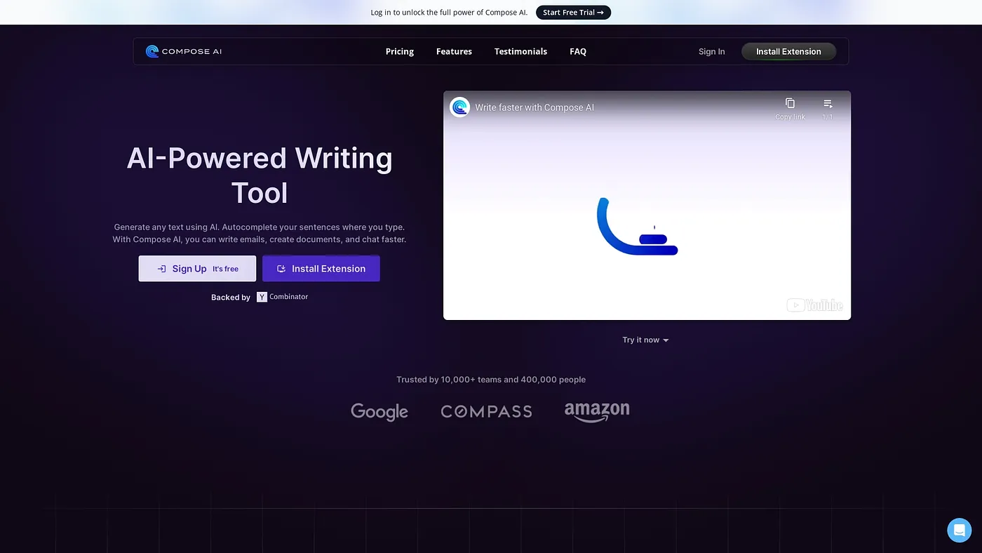 Screenshot of Compose.ai