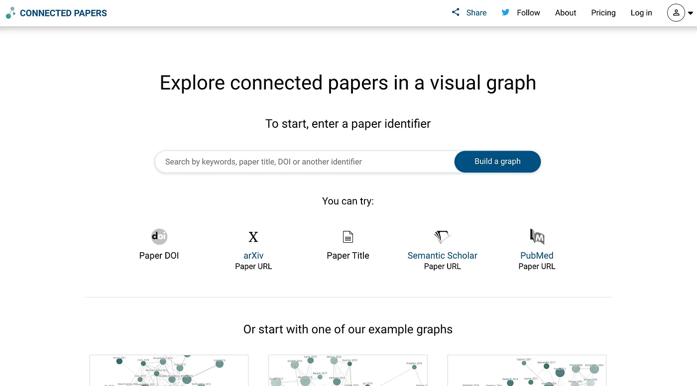 Screenshot of Connected Papers