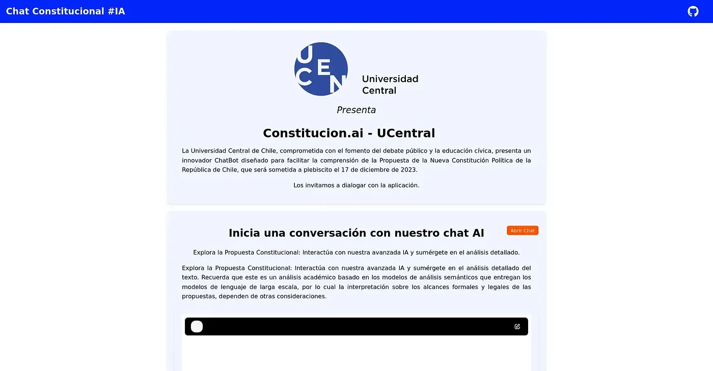 Screenshot of Constitucion.AI