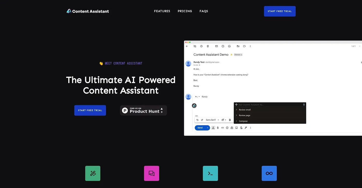 Screenshot of Content Assistant