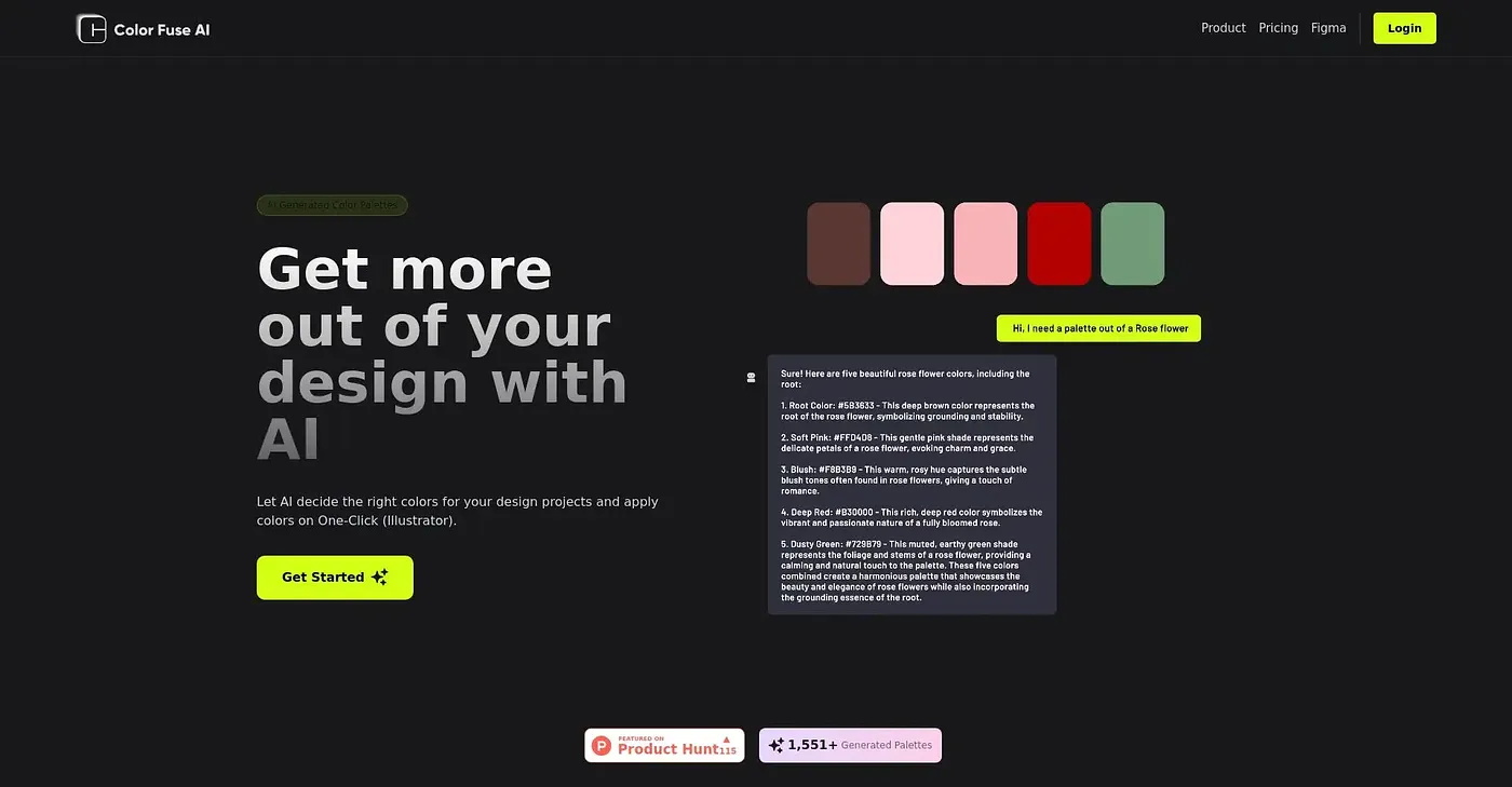 Screenshot of Color Fuse AI