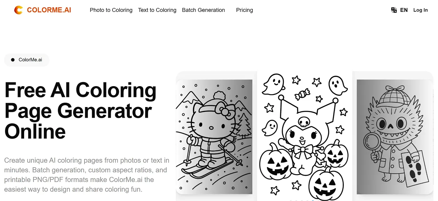 Screenshot of ColorMe.ai