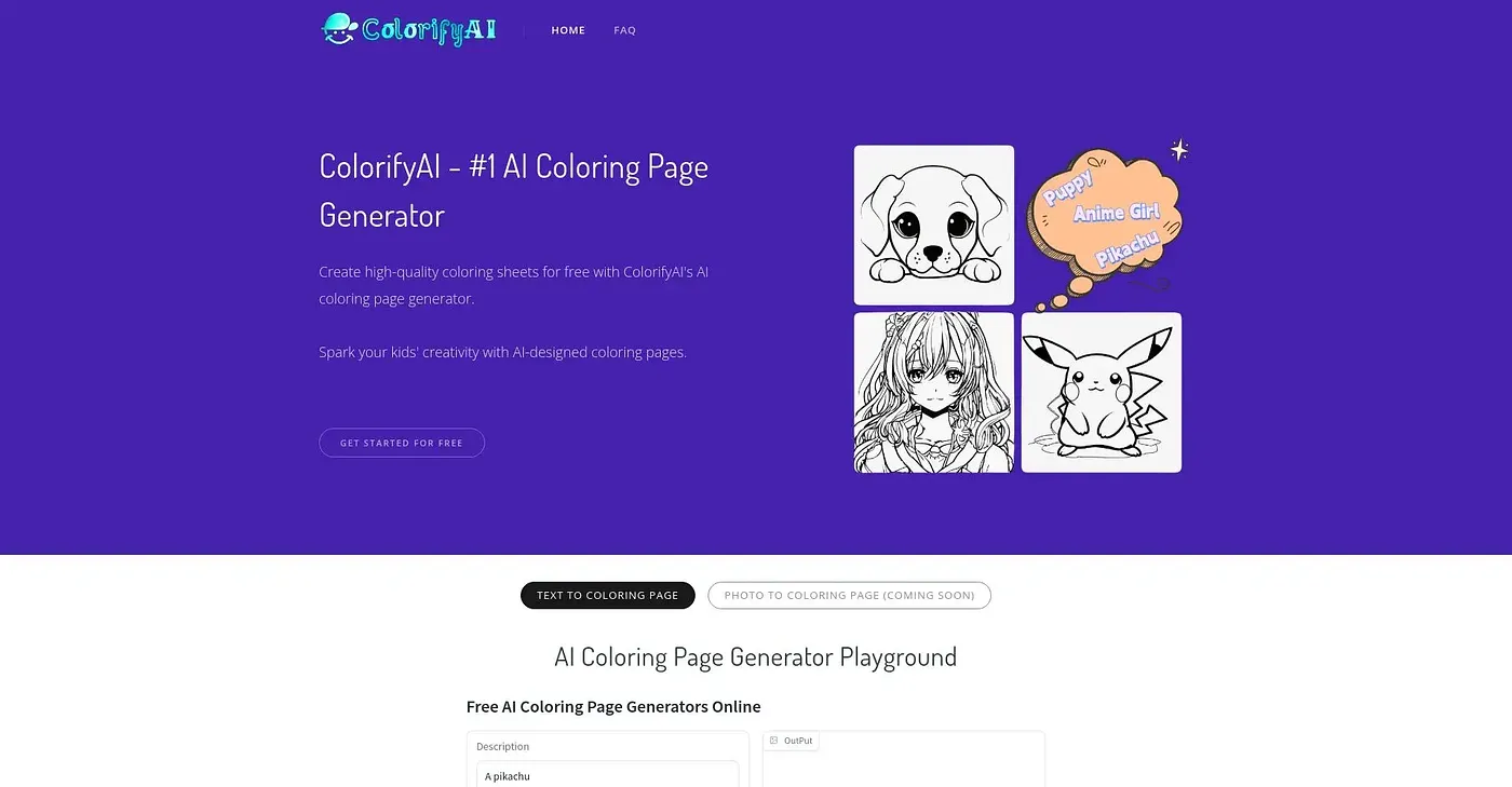 Screenshot of Colorify AI