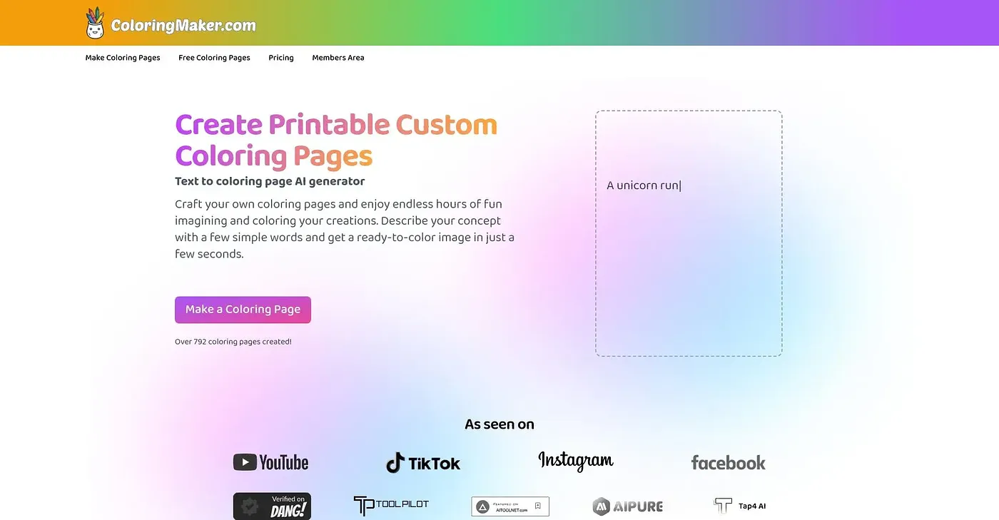 Screenshot of Coloring Maker