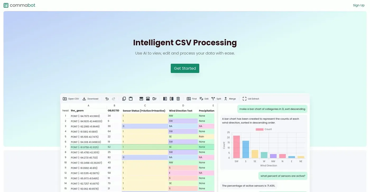 Screenshot of Commabot