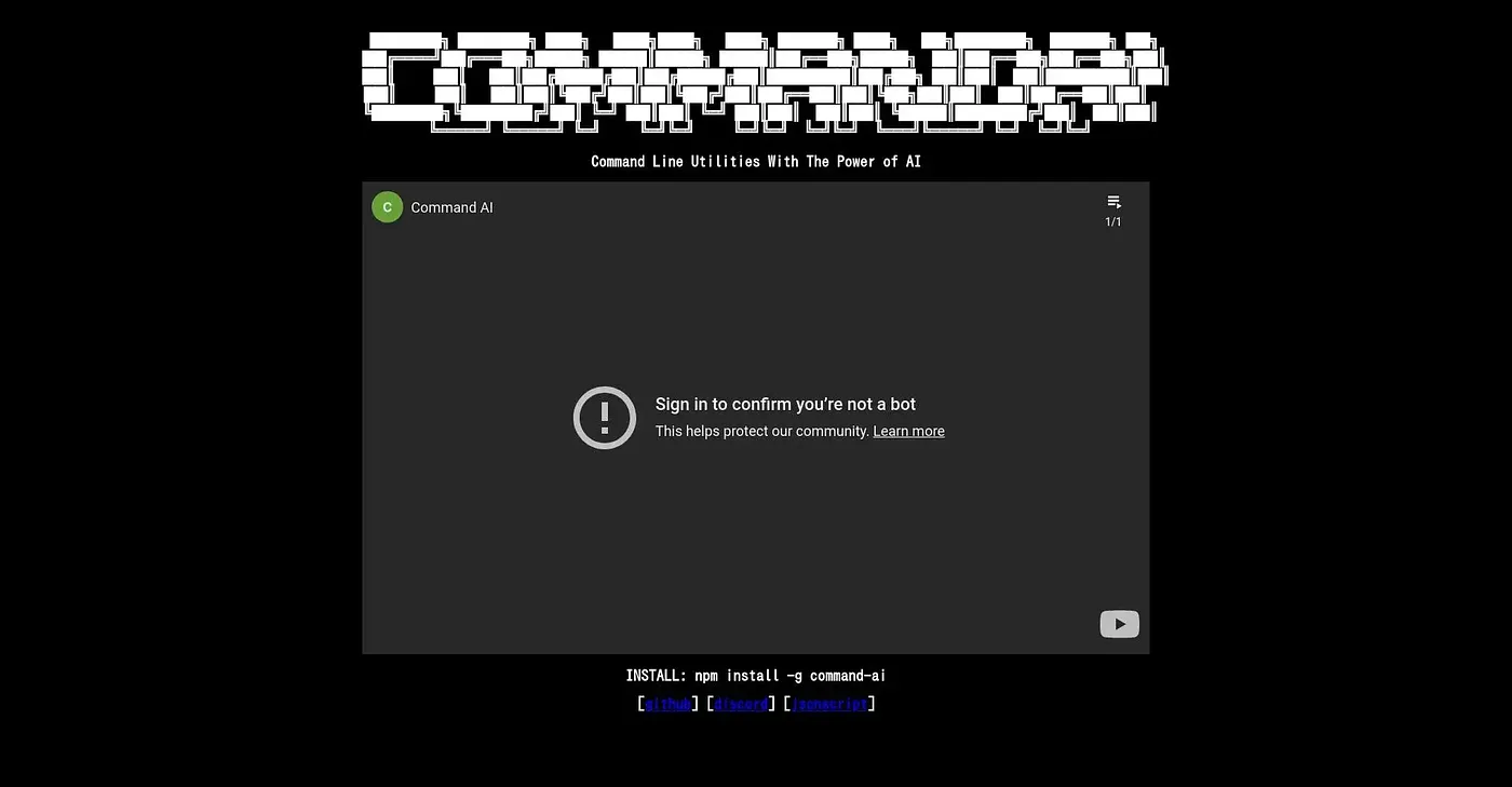 Screenshot of CommandAI