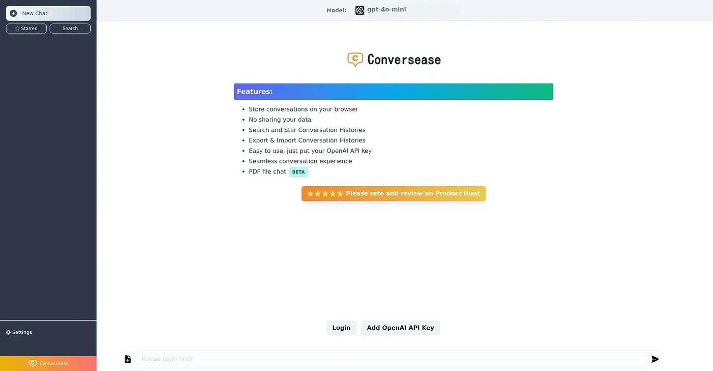 Screenshot of Conversease