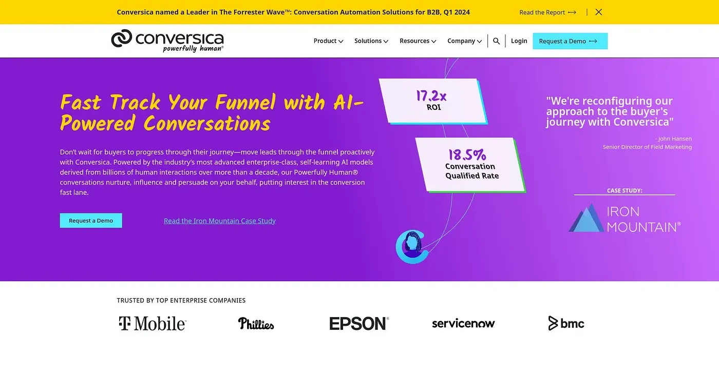 Screenshot of Conversica