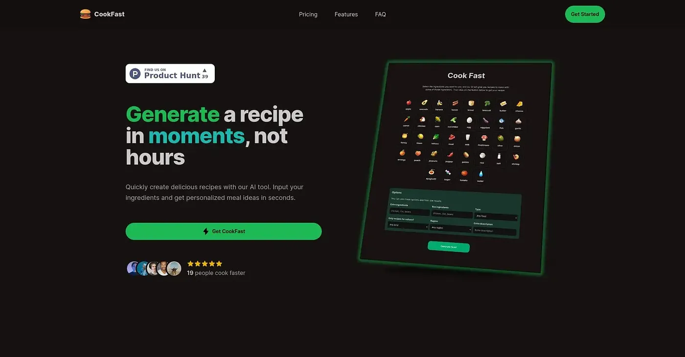 Screenshot of Cook Fast