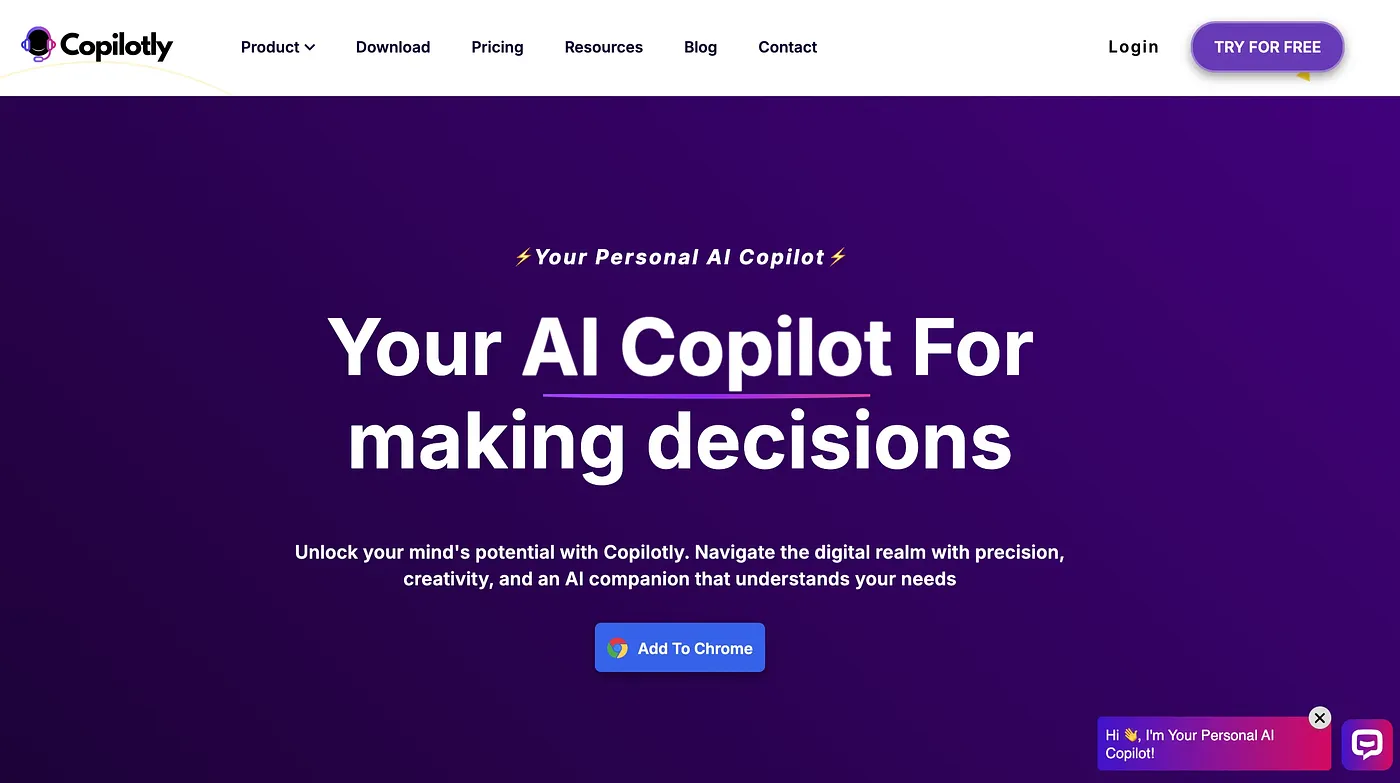 Screenshot of CopilotLy