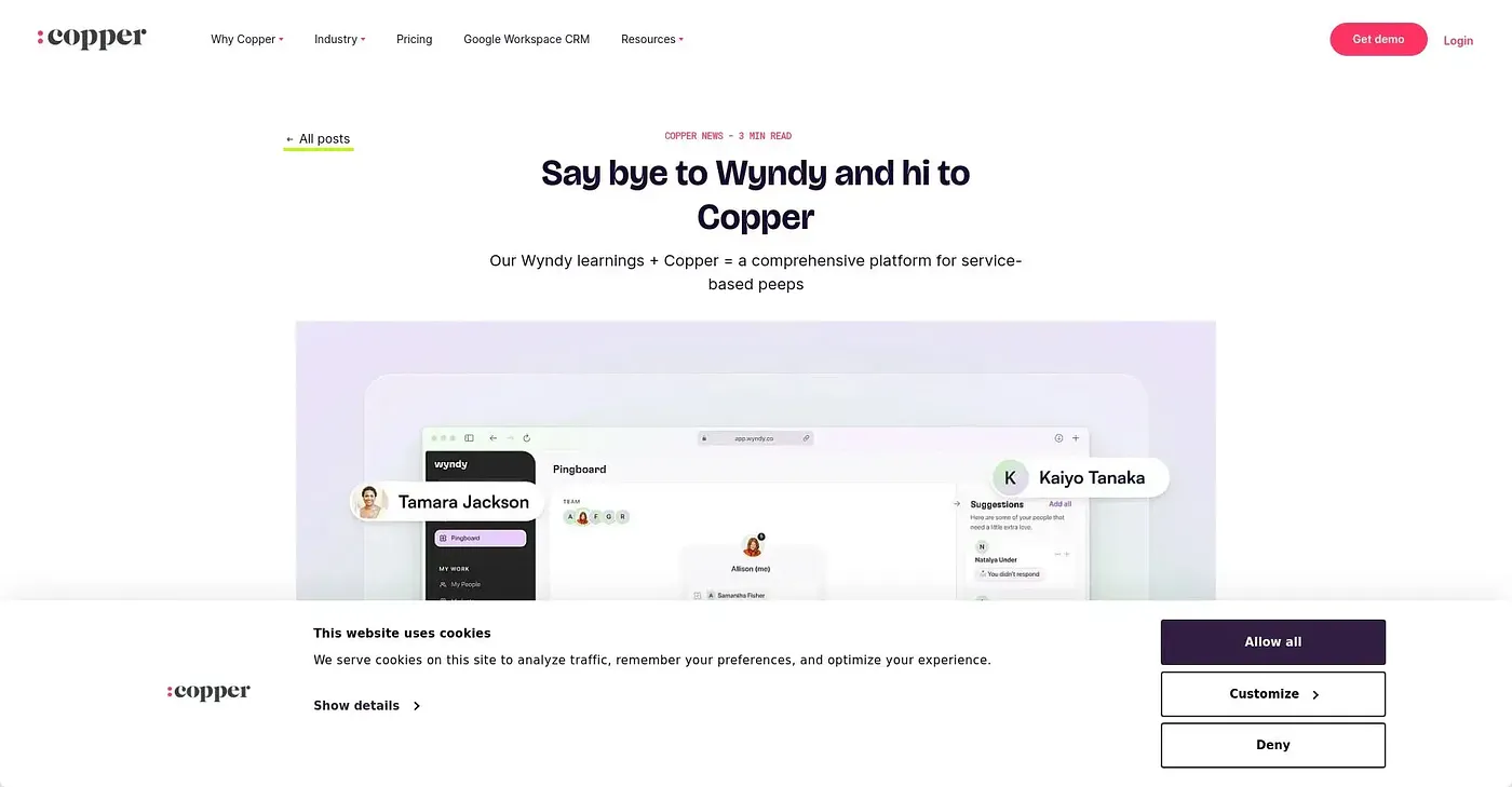 Screenshot of Copper