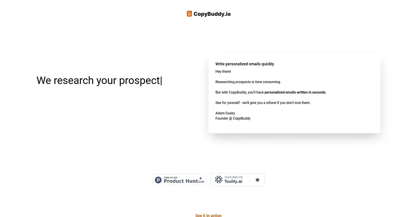 Screenshot of Copy Buddy
