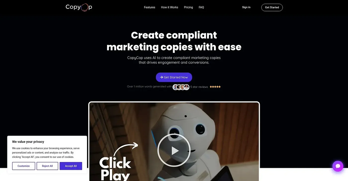 Screenshot of Copy Cop AI