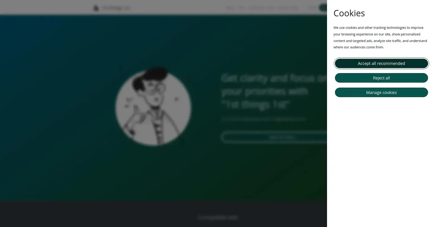 Screenshot of 1st Things 1st